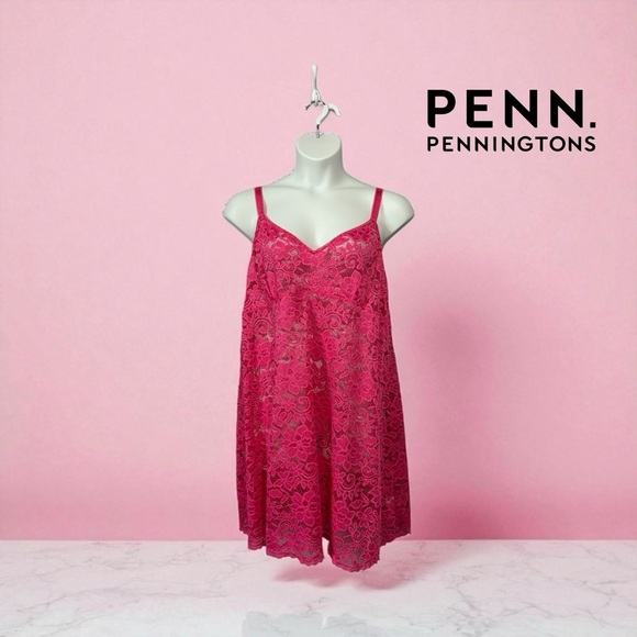NWOT, Penningtons, Lingerie Nightie, Plus Size 3X, Fuchsia Pink 🫦 - Picture 1 of 8
